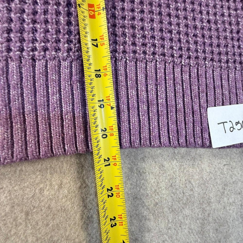 American Eagle Purple Waffle Knit Mock Neck Sweater XS Raglan Sleeve Pullover - Picture 6 of 7